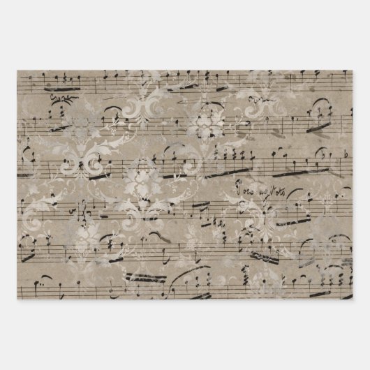  vel muziekpapier met cadeautjes (Voorkant 3)