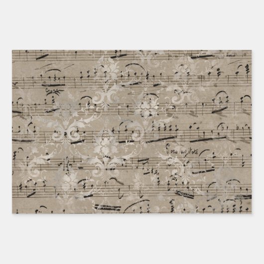  vel muziekpapier met cadeautjes (Voorkant 2)