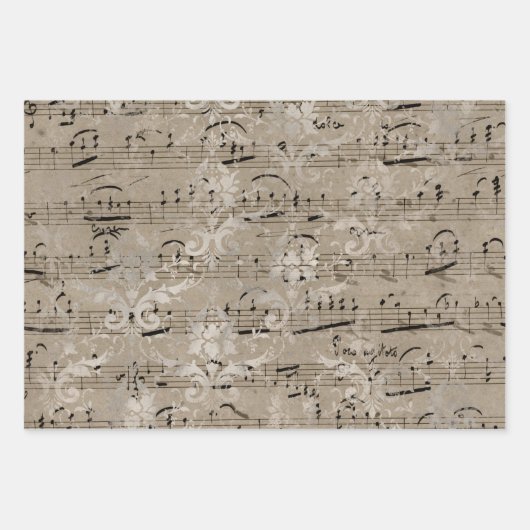  vel muziekpapier met cadeautjes (Voorkant)