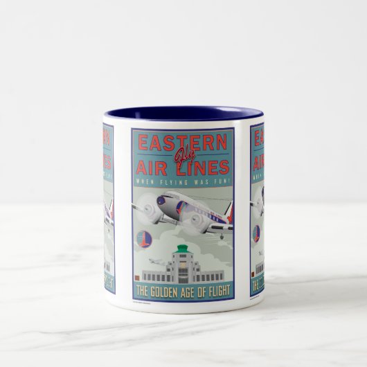 VEL-oostelijke luchtlijnen Tweekleurige Koffiemok (Center)