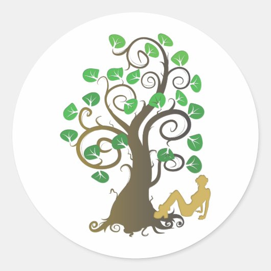 Vel van de Familieboom Ronde Sticker (Voorkant)