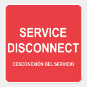 VEL VAN ZES Service Disconnect Sticker Labels (Voorkant)