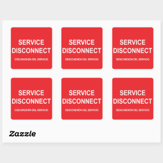 VEL VAN ZES Service Disconnect Sticker Labels