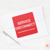 VEL VAN ZES Service Disconnect Sticker Labels (Envelop)