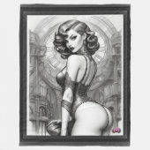 Velaria Retro Leeftijd Pin Up Meisje Portret Fleece Deken (Voorkant)