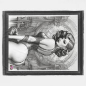 Velaria Retro Leeftijd Pin Up Meisje Portret Fleece Deken (Voorkant (Horizontaal))