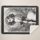 Velaria Retro Leeftijd Pin Up Meisje Portret Sherpa Deken (Voorkant (horizontaal))