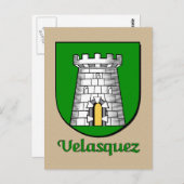 Velasquez Family Heraldic Shield Briefkaart (Voorkant / Achterkant)