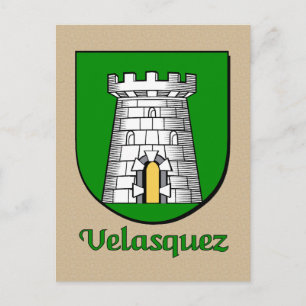 Velasquez Family Heraldic Shield Briefkaart