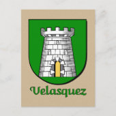 Velasquez Family Heraldic Shield Briefkaart (Voorkant)