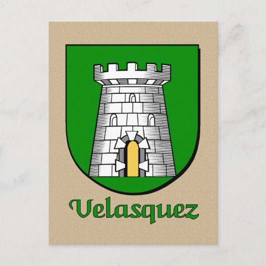 Velasquez Family Heraldic Shield Briefkaart (Voorkant)