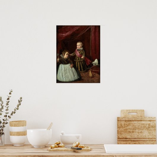 Velázquez - Don Baltasar Carlos met een dwarf Poster (Keuken)