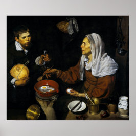 Velázquez - Een oude vrouw die eieren kookt Poster