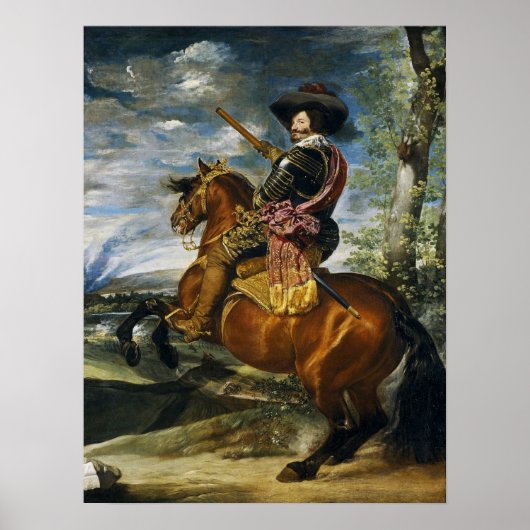 Velázquez - Equestrian Gaspar De Guzmán Olivares Poster (Voorkant)