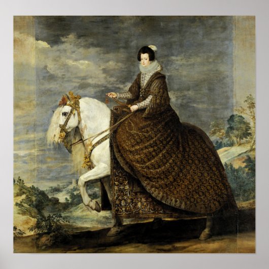 Velázquez - Equestrische koningin Isabel 1635 Poster (Voorkant)