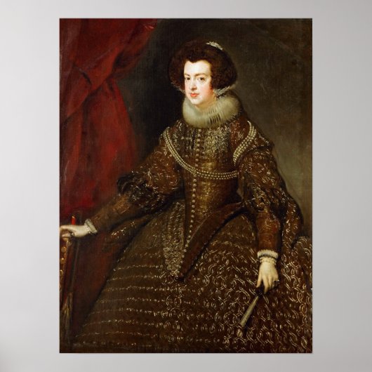 Velázquez - Isabel de Bourbon Spanje Portugal Poster (Voorkant)