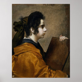 Velázquez - Kunstenaarsweduwe in vermomming als Si Poster