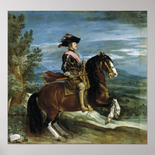 Velázquez - Ruiterportret van Filips IV 1631 Poster (Voorkant)