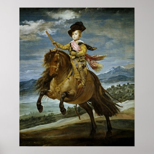 Velázquez - Ruiterprins Baltasar Carlos 1635 Poster (Voorkant)