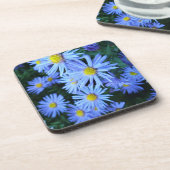 Veld blauwe bloemen bier onderzetter (Linkerzijde)