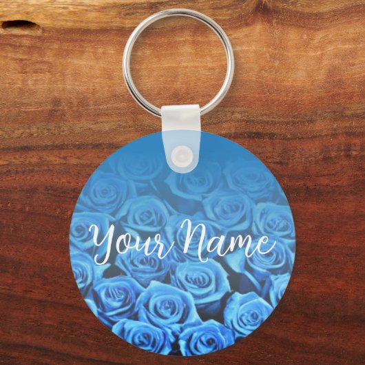 Veld blauwe Rozen Sleutelhanger (Voorkant)