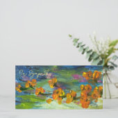 Veld Bloem Blues Platte Dankkaart Bedankkaart (Staand voorkant)