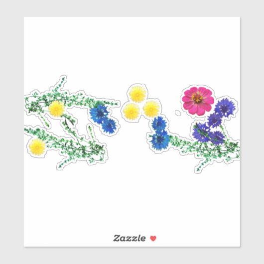 Veld bloemen decor stickers (Vel)