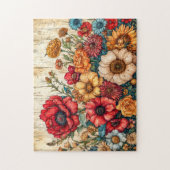 Veld bloemen in heldere zomerkleuren legpuzzel (Verticaal)