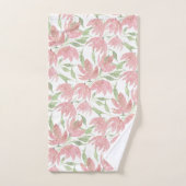 Veld Bloemen Kant Getextureerd Roze Wit Bad Handdoek (Handdoek)