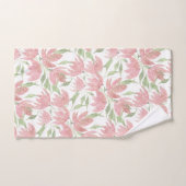 Veld Bloemen Kant Getextureerd Roze Wit Bad Handdoek (Handdoek)