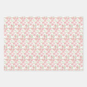 Veld Bloemen Kant Getextureerd Roze Wit Inpakpapier Vel (Voorkant 3)