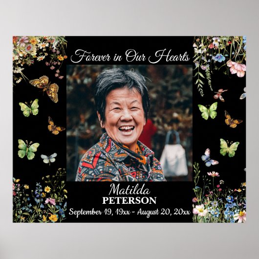 Veld bloemen Vlinders Feest Des Levens  Poster (Voorkant)