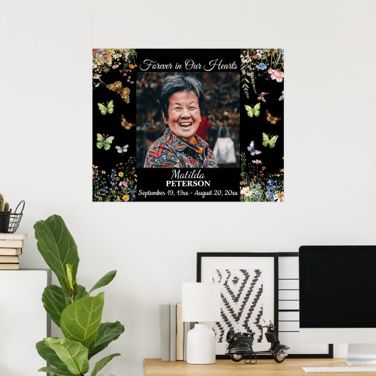 Veld bloemen Vlinders Feest Des Levens  Poster (Thuiskantoor)