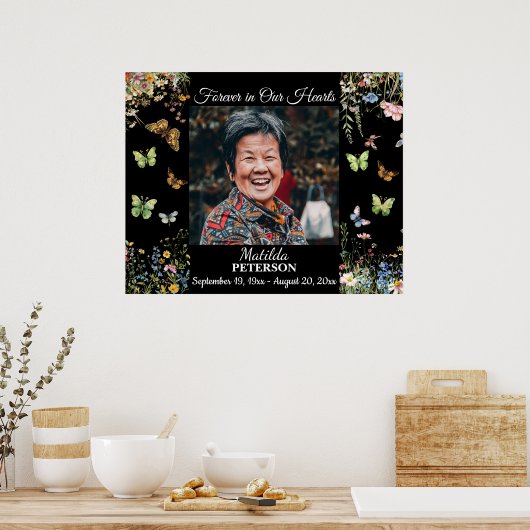 Veld bloemen Vlinders Feest Des Levens  Poster (Keuken)