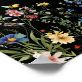 Veld bloemen Vlinders Levens viering Poster (Hoek)