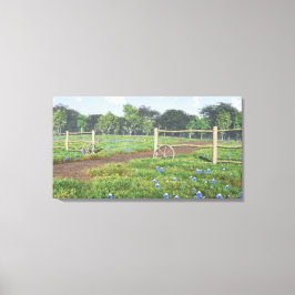 Veld Bluebonnets Wrapped Canvas Afdruk