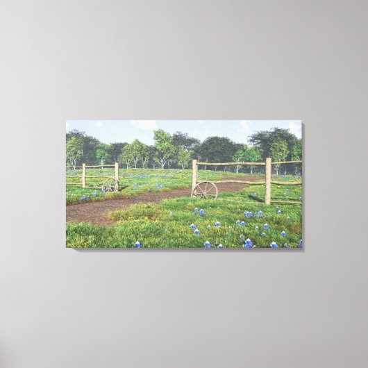 Veld Bluebonnets Wrapped Canvas Afdruk (Voorkant)