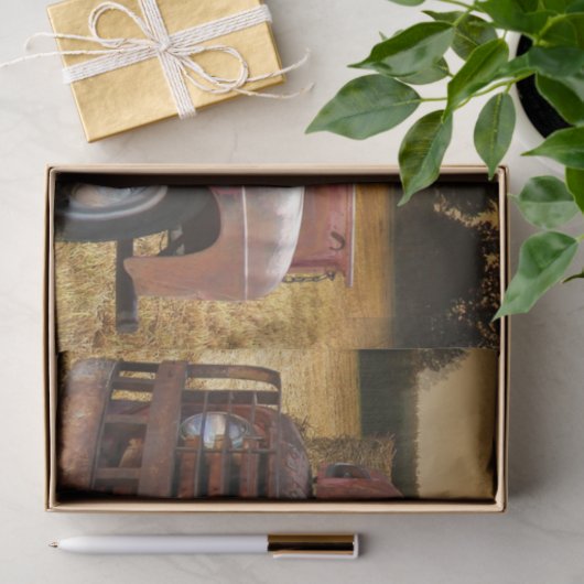  veld Boerderij rode vrachtwagen Tissuepapier (Geschenk)