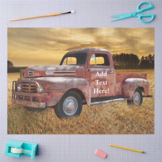  veld Boerderij rode vrachtwagen Tissuepapier (Craft)