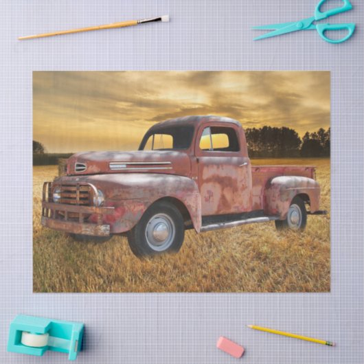 veld Boerderij rode vrachtwagen Tissuepapier (Craft)