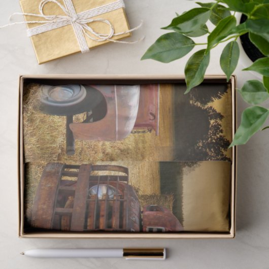  veld Boerderij rode vrachtwagen Tissuepapier (Geschenk)