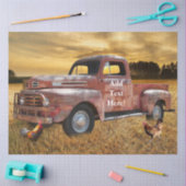  veld Boerderij rode vrachtwagen Tissuepapier (Craft)