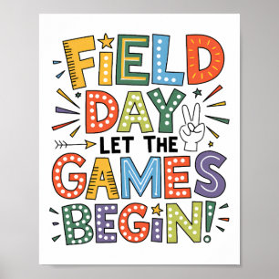 Veld Dag 2025 Laat De Spelen Beginnen Leraren Kind Poster