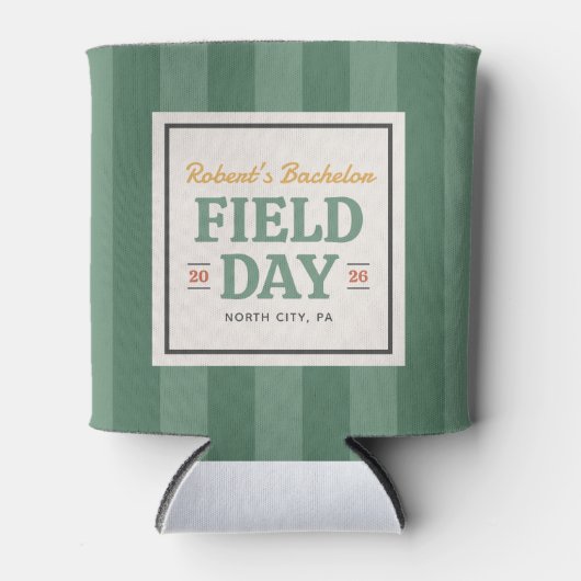 Veld Dag Bruiloft Feest Blikjeskoeler (Voorkant)