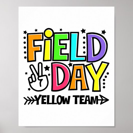 Veld Dag Gele Team Grappig Voor Leraar Kinderen Ve Poster (Voorkant)
