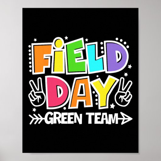 Veld Dag Groene Team Grappig Voor Leraar Kinderen  Poster (Voorkant)