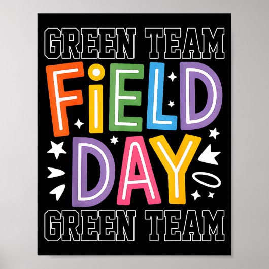 Veld Dag Groene Team Kleur Laat De Spelen Beginnen Poster (Voorkant)
