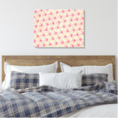 Veld Daisies Canvas Print, Magenta Afdruk (Insitu (Slaapkamer))