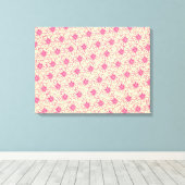 Veld Daisies Canvas Print, Magenta Afdruk (Insitu (Houten vloer))