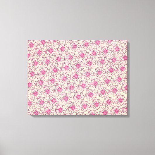 Veld Daisies Canvas Print, Magenta Afdruk (Voorkant)